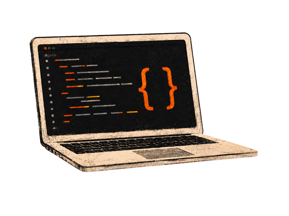 Laptop showing backend code
